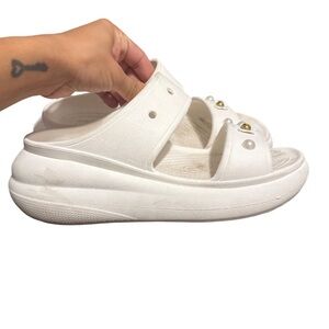 Skechers crush‎ platform sandals in white